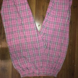 pink plaid pajama pants